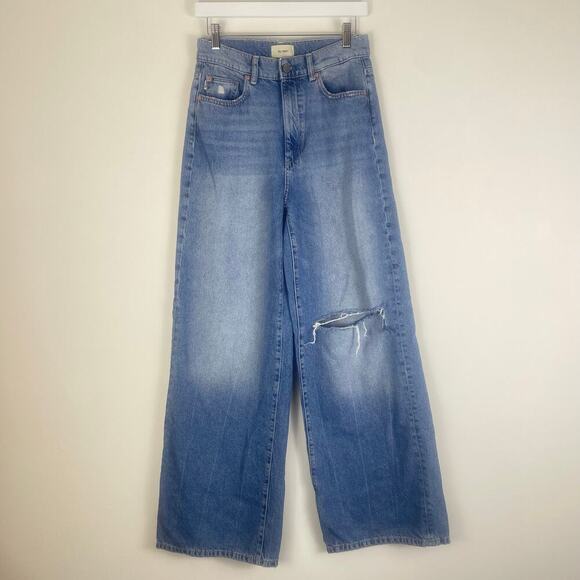 DL1961 Hepburn Wide Leg High Rise Vintage Salton Sea Distressed sz 26
